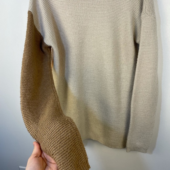 Cowl Turtleneck oversized long colorblock fuzzy knit sweater soft size medium - Picture 12 of 12
